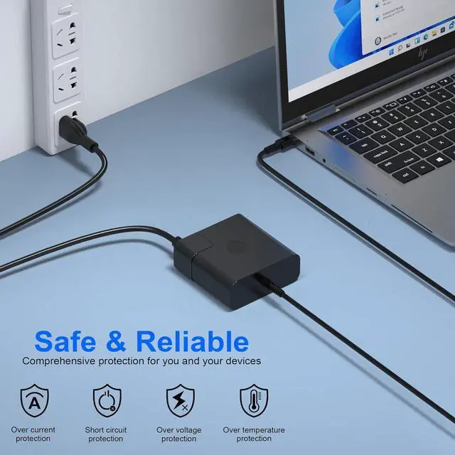 Alt view image 5 of 7 - New Slim HP 65W USB C Laptop Charger Replacement for HP Spectre X360 EliteBook Pavilion,EliteBook,Chromebook,Envy Type C Chromebook Charger Compatible with P/N 925740-002