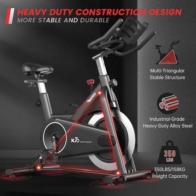 Alt view image 4 of 6 - PASYOU Exercise Bike Stationary Bike Indoor Cycling Bike Ultra-Silent Stationary Bikes for Home Magnetic Exercise Bikes for Home Indoor Bike with LCD Monitor iPad Holder Cycle Bikes for Exercise