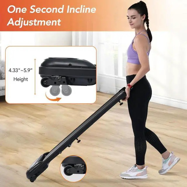 Alt view image 2 of 7 - Merax Treadmills for Home, Walking Pad Treadmill with Incline, Portable Under Desk Treadmill, Walking 2.5HP for Home and Office, 265Lbs Weight Capacity,Treadmills with Remote Control, LED Display