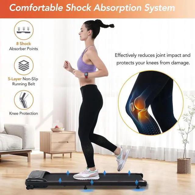 Alt view image 6 of 7 - Merax Treadmills for Home, Walking Pad Treadmill with Incline, Portable Under Desk Treadmill, Walking 2.5HP for Home and Office, 265Lbs Weight Capacity,Treadmills with Remote Control, LED Display