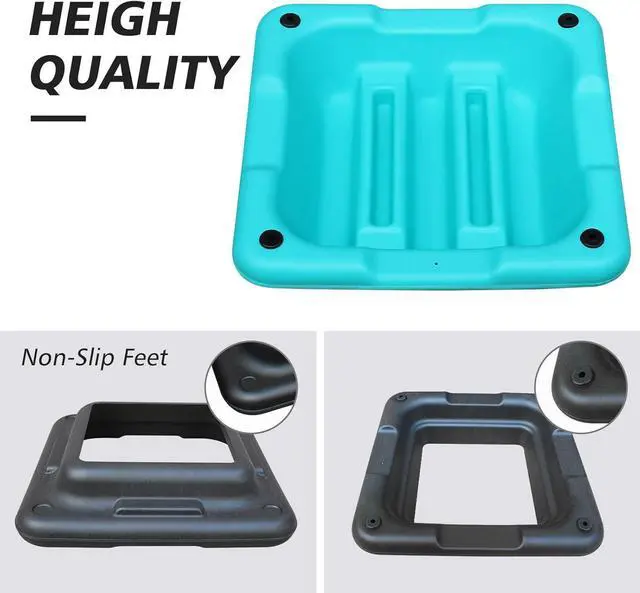 Alt view image 2 of 7 - 16"x16" Exercise Aerobic Step Platform with 4 Risers, Adjustable Height 4"-6"-8"-10"-12" Workout Stepper for Home Gym Fitness Strength & Training