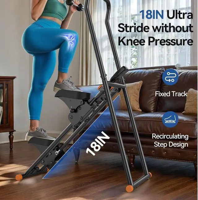 Alt view image 4 of 7 - Niceday Steppers for Exercise at Home, Stair Stepper with Handlebar, Stair Climber, Stair Master with 300LBS Loading Capacity