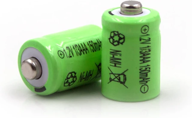 Alt view image 4 of 5 - (4-Pack) 1/3AAA 1.2V 150mAh Ni-MH Button Top Batteries