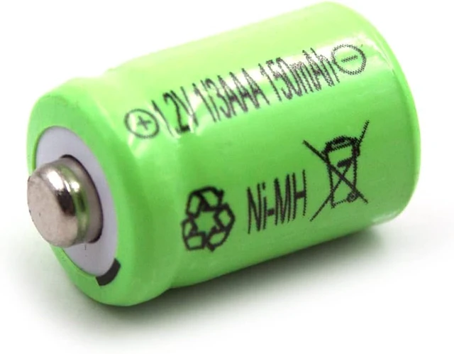 Alt view image 3 of 5 - (4-Pack) 1/3AAA 1.2V 150mAh Ni-MH Button Top Batteries
