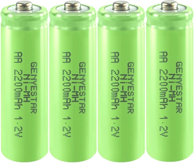 Main image of AA Rechargeable Batteries NIMH 1.2V 2200mAh Double A Battery High Capacity Pre-Charged Low Self Discharge for Solar Lights Toys Household Devices TV Remote, 4 Pack
