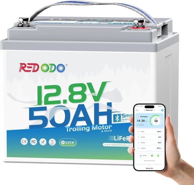 Main image of Redodo 12V 50Ah LiFePO4 Deep Cycle Battery for Marine, RVs
