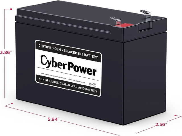Alt view image 4 of 4 - CyberPower RB1280 UPS Replacement Battery Cartridge, Maintenance-Free, User Installable, 12V/7.2Ah