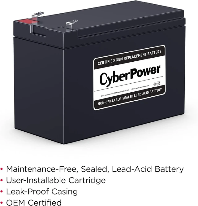 Alt view image 3 of 4 - CyberPower RB1280 UPS Replacement Battery Cartridge, Maintenance-Free, User Installable, 12V/7.2Ah