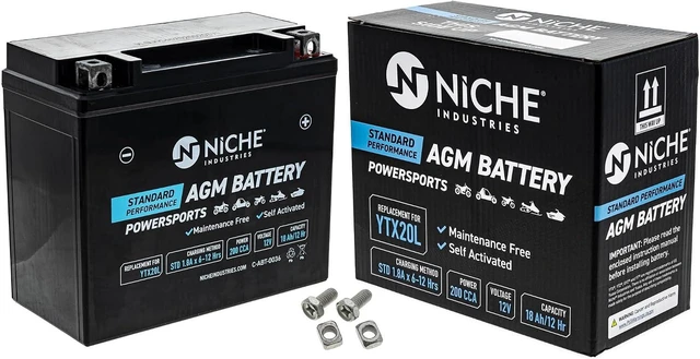 Alt view image 5 of 6 - NICHE Battery YTX20L AGM Sealed Maintenance Free 200CCA 12V 18Ah