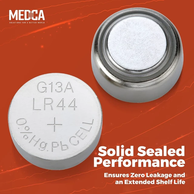 Alt view image 7 of 7 - MEDca 1.5V Alkaline Batteries - LR44 AG13 357 303 SR44 Battery - Button Coin Cell for Hearing Aids and Amplifiers, Toys, Remotes, Calculators, Lasers | Long Lasting Power | Anti Corrosion | 60 PCS