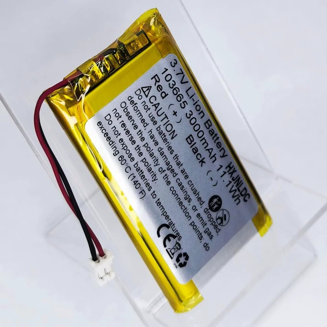 Alt view image 6 of 7 - DC 3.7V 3000mAh 103665 Rechargeable Lithium Polymer Replacement Battery for DIY 3.7-5V Electronic Products with Built-in 2-Wire Battery Replacement, Mobile Energy Storage Power Supply