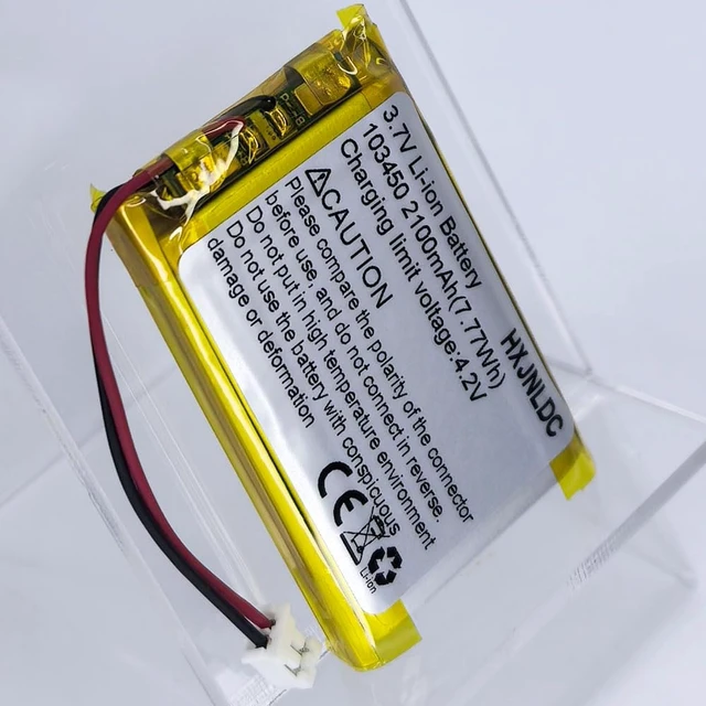 Alt view image 7 of 7 - DC 3.7V 2100mAh 103450 Rechargeable Lithium ion Polymer Battery Replacement for PS4 Controller CUH-ZCT1 Series DIY 3.7-5V Electronic Products with Built-in 2-Wire Battery Replacement