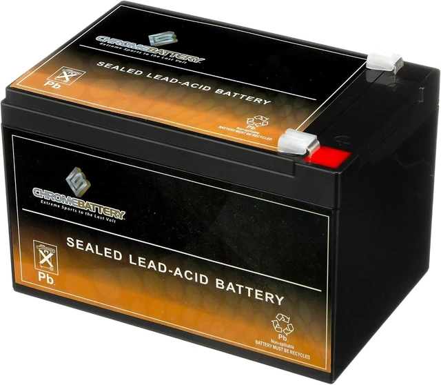 Alt view image 4 of 6 - CB CHROMEBATTERY 12V 12AH Sealed Lead Acid (SLA) Rechargeable Battery - F2 Terminal - Deep Cycle Design - Replacement for Alarm Systems, Scooters, Emergency Lights, Toys, and More