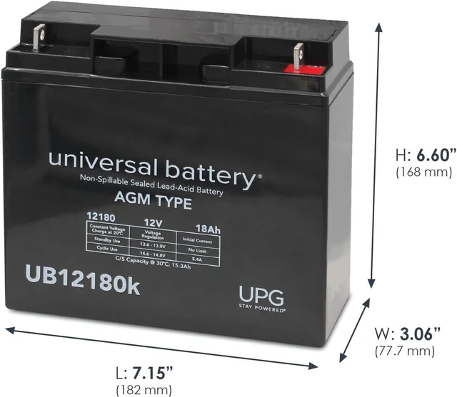 Alt view image 5 of 5 - UPG New Replacement Battery for DR Power Field Mower 10483 104837 12V 17AH 18AH