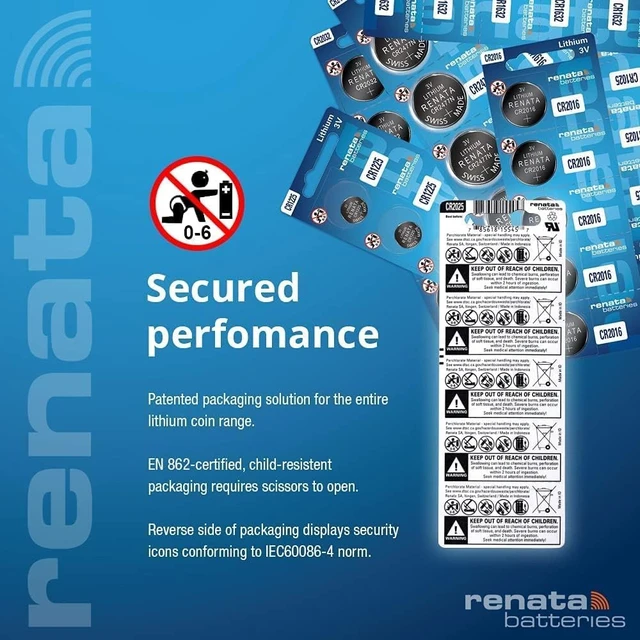 Alt view image 3 of 7 - Renata CR2325 Batteries - 3V Lithium Coin Cell 2325 Battery (4 Count)