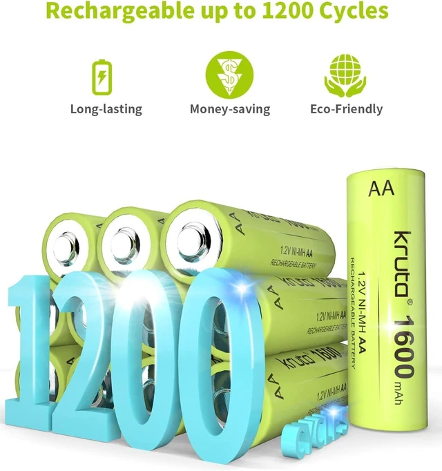 Alt view image 5 of 7 - Ni-MH AA Rechargeable Batteries, Double A 1600mAh High Capacity 1.2V Pre-Charged for Garden Landscaping Outdoor Solar Lights, String Lights, Pathway Lights (AA-1600mAh-12 Pack)