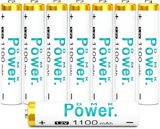 Main image of DMK POWER AAA Rechargeable Batteries, 8 Pack, 1100mAh, 1.2V, Ni-MH