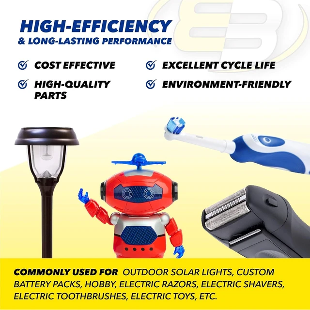 Alt view image 7 of 7 - 5-Pack Exell 2/3AA 1.2V 700mAh NiMH Button Top Batteries Rechargeable