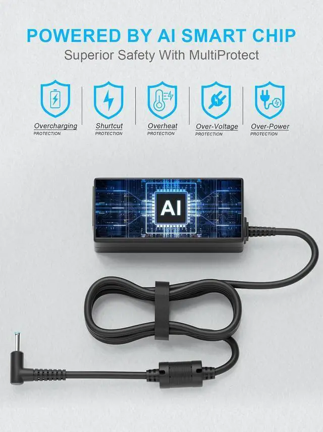 Alt view image 7 of 7 - 45W Laptop Charger Compatible with HP ProBook Charger X360 11 G1 G2 G3 G4 G5 G6 EE, ProBook 650 G2 G3 G4, ProBook 470 G3 G4 G5, ProBook 450 G3 G4 G5 G6 G7, ProBook 440 G3 G4 G5 G6 G7 Power Adapter