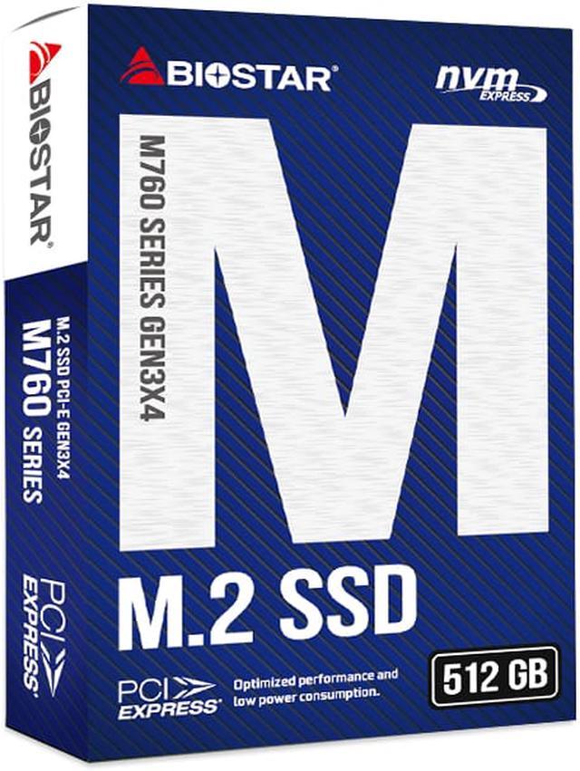 BioStar M760 M.2 2280 512GB PCIe 3.0 x4 3D TLC NAND 512G NVMe Internal  Solid State Drive (SSD) M760-512GB