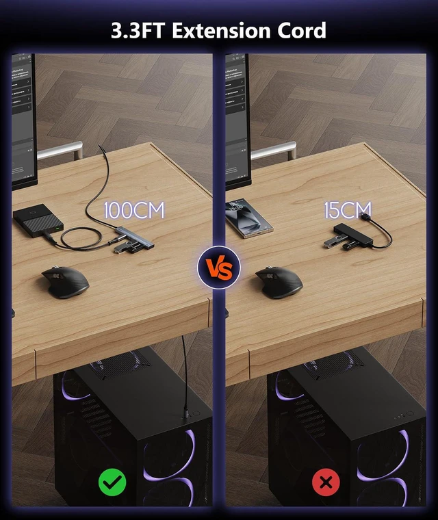 Alt view image 3 of 7 - Aceele USB C Hub 3.2 Splitter with 2 USB A & 2 USB C 3.2 Data Ports