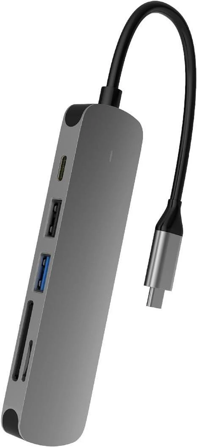 Alt view image 5 of 7 - MMOBIEL USB-C Adapter Hub - 6-in-1 USB-C to HDMI 4K, USB-A 3.0, USB-A 2.0 and SD/TF Card Reader - USB Docking Station - Data Hub Compatible with MacBook, iPad Air/Pro, Dell, HP, Samsung Aluminum