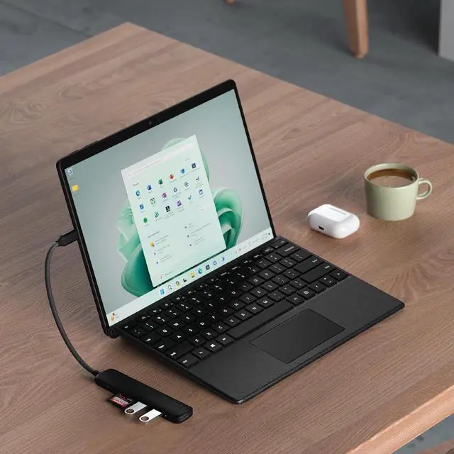 Alt view image 7 of 7 - Satechi 6 in 1 USB C Hub Multiport Adapter with HDMI 4K@60Hz, 100W PD Charging, 2X USB-A Data Ports, Micro/SD Card Readers for MacBook Air/Pro/Neo, iPad Air/Pro, Windows Black