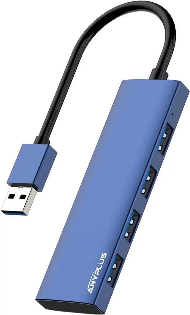 Main image of USB Hub, USB 3.0 Hub Aluminum Alloy Ultra Slim USB Splitter, Portable 4 Port USB Extender, USB Hub for Laptop, PC, MacBook, iMac, Surface Pro, Mac Pro, Flash Drive, XPS Blue