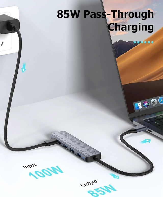Alt view image 4 of 7 - USB C Hub HDMI Docking Station for MacBook Air/Pro Laptop, Mac Computer Dock Multiport Adapter with USB 3.0, Type C 3.0, 4K HDMI, PD 100W