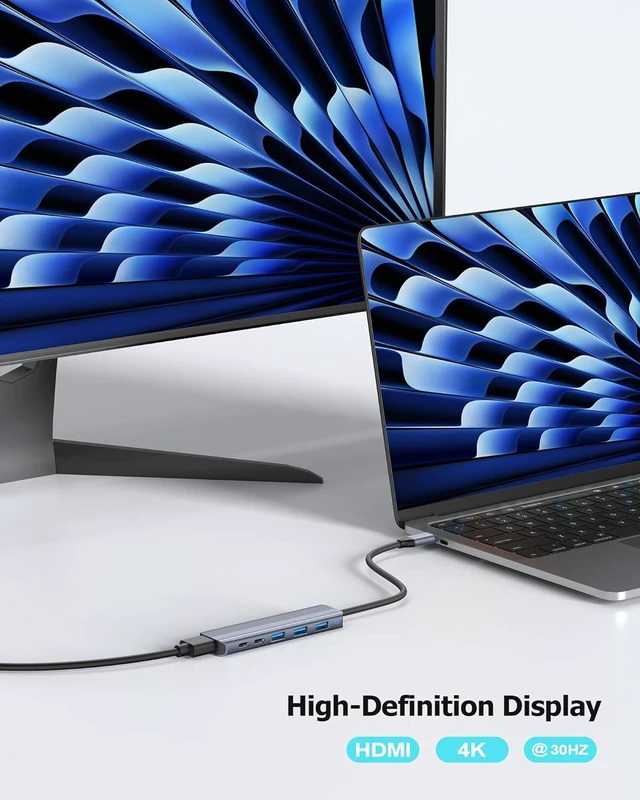 Alt view image 5 of 7 - USB C Hub HDMI Docking Station for MacBook Air/Pro Laptop, Mac Computer Dock Multiport Adapter with USB 3.0, Type C 3.0, 4K HDMI, PD 100W
