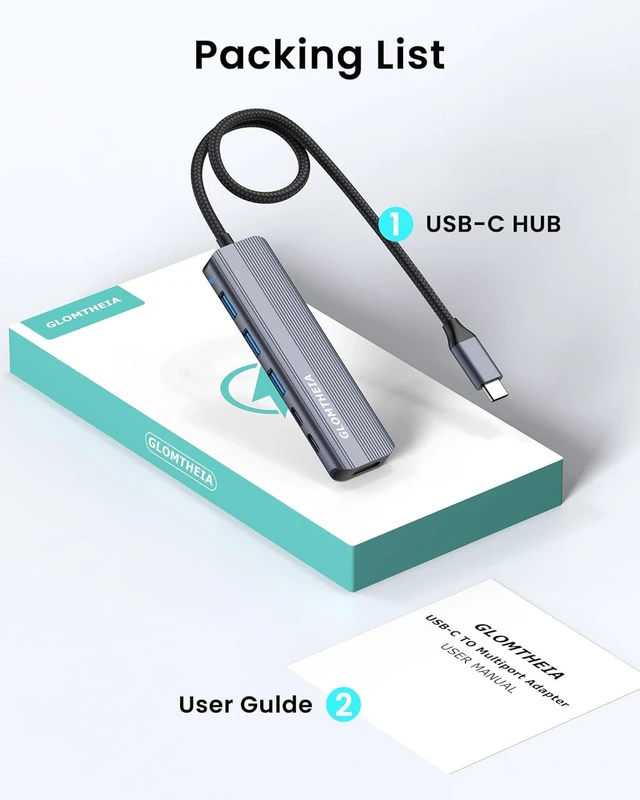 Alt view image 7 of 7 - USB C Hub HDMI Docking Station for MacBook Air/Pro Laptop, Mac Computer Dock Multiport Adapter with USB 3.0, Type C 3.0, 4K HDMI, PD 100W