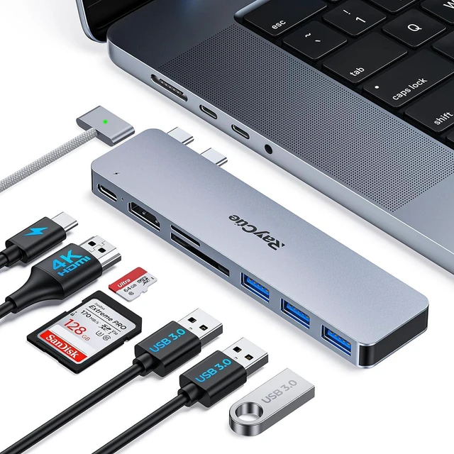Main image of USB C Adapter HDMI Hub for MacBook Pro/Air M1 M2 2023 2022 2021 131516 USB C to HDMI Mac Accessories Multiport Dongle with 4K HDMI Thunderbolt 3 3 USB A 3.0 Data Ports SD&TF Card Reader
