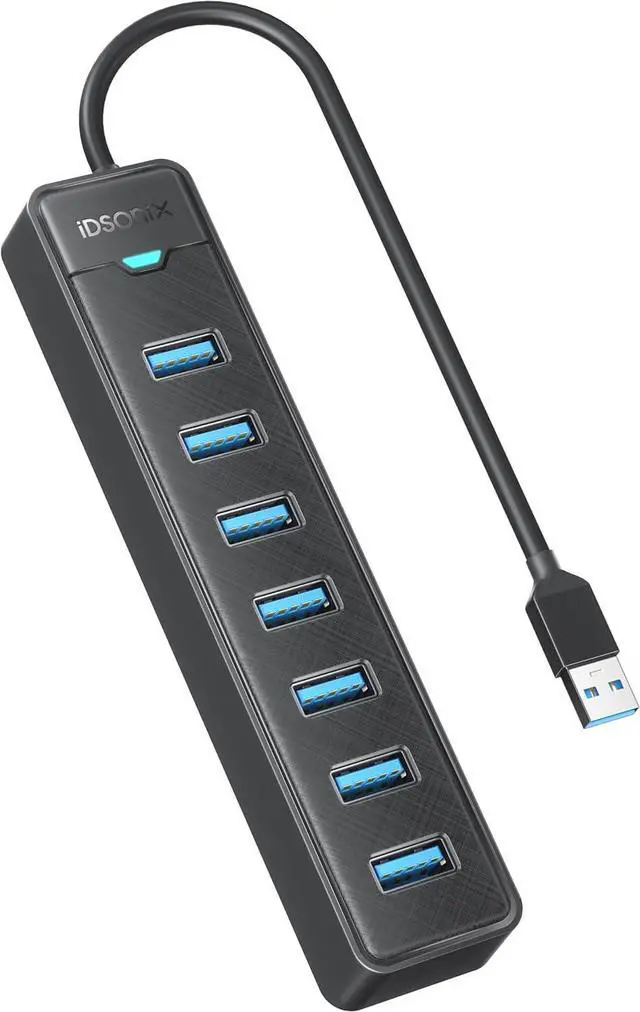 Main image of IDsonix 7 Ports USB 3.0 Hub for Laptop, PC, 5Gbps SuperSpeed Stable Connection USB Port Expander,Massive Expansion Multiport Splitter, Data Transfer Adapter,Notebook Desktop Accessory,0.5Ft Cable
