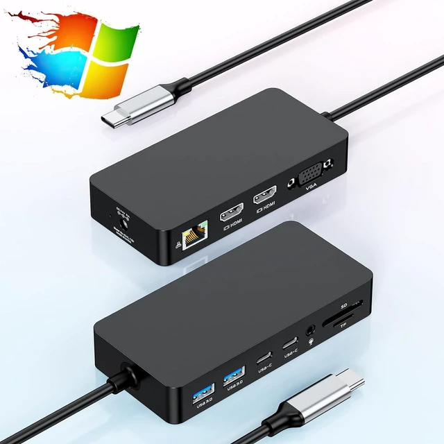 Main image of Surface Thunderbolt 4 Dock Triple Displays 12 in 1 Surface Pro Docking Station with Dual 4K HDMI+VGA with 100W Adapter for Microsoft Surface Pro 11/10/9/8/X/7+/7, Laptop 7/6/5/4/3, Laptop Studio 2/1