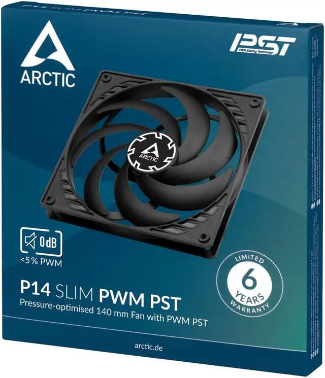 Alt view image 5 of 7 - Arctic P14 Slim 140mm PWM PST Pressure-optimised 140 mm PWM Fan with integrated Y-cable Case Fan