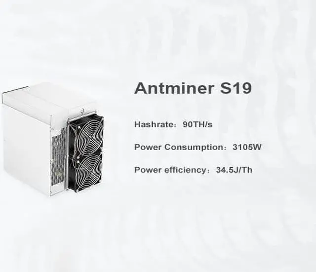 Alt view image 4 of 5 - New Bitmain Antminer S19 Series Asic Miner S19 90Th/s 3105w Bitcoin Miner Include PSU Power Supply
