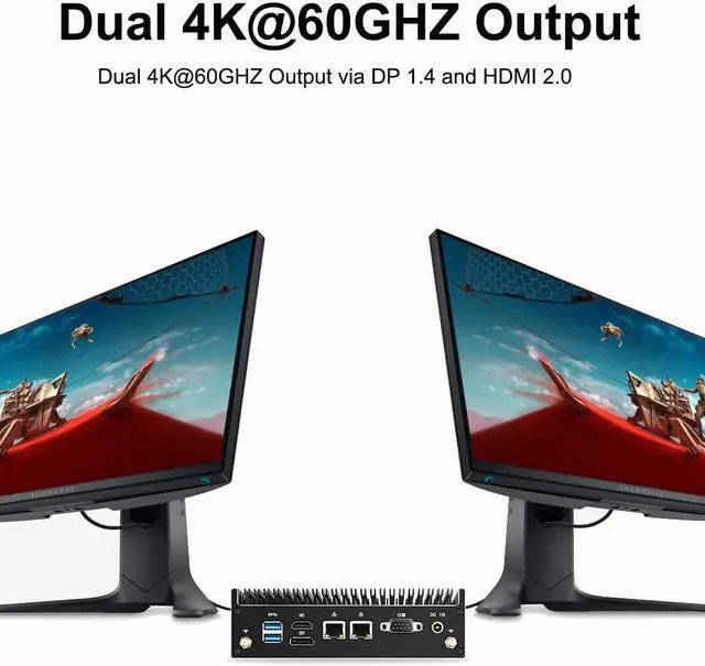 Alt view image 4 of 7 - Chatreey KC10F Mini PC Fanless Design intel core i7-10510u Desktop Computer Dual lan Dual 4K Output  16G Ram 1TB NVME SSD industrial PC Support Auto power on