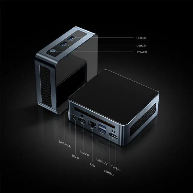 Alt view image 7 of 7 - Chatreey AN2P Mini PC Ryzen 5 5625U Gaming Desktop Computer 16G DDR4 3200Mhz RAM  512GB NVME SSD WIFI6 Blue Touth 5.2 HDMI Windows 11 Pro
