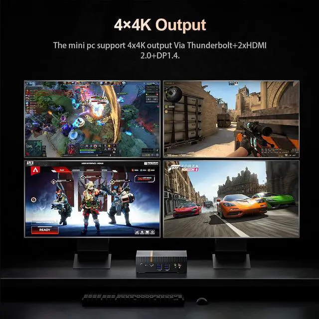 Alt view image 5 of 7 - Chatreey IT12 Mini PC Intel i7 1360P 12Cores 16Threads,Mini Gaming Desktop Compuer,Build in Thunderbolt 4, 2x2.5G Intel Ethernet,4x4K Output, 16G RAM 1TB PCIE 4.0 SSD,WiFi 6 Windows 11Pro