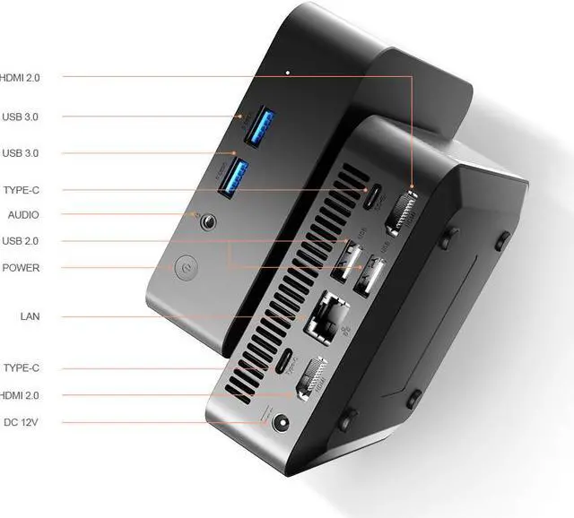Alt view image 7 of 7 - Chatreey T9 Mini PC intel N100 Ultra Small Pocket Computer 4x4K@60GHZ Output 2xTYPE-C Support Auto Power On N100 No Memory / No Hard Drive T9