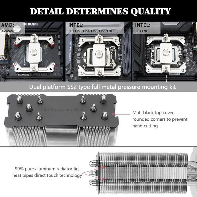 Alt view image 6 of 6 - Thermalright Assassin King 120 SE ARGB CPU Air Cooler, AK120 SE ARB, 5 Heatpipes, TL-C12C-S PWM Quiet Fan CPU Cooler With S-FDB Bearing, for AMD AM4 AM5/Intel 1150/1151/1200/17XX, LGA1700,PC Cooler