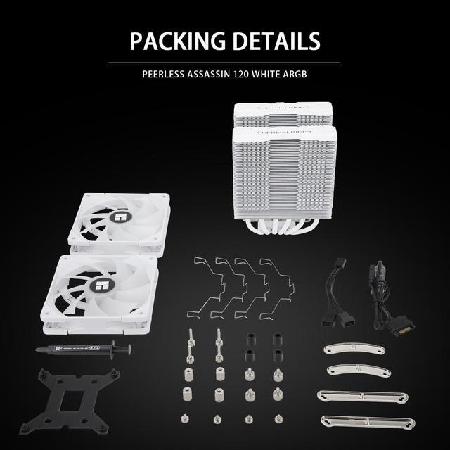 Alt view image 6 of 6 - Thermalright Peerless Assassin 120 SE White ARGB CPU Air Cooler, 6 Heat Pipes Cpu cooler, Dual 120mm TL-C12CW-S PWM Fan, AGHP Technology, for AMD AM4 AM5/Intel 1700/1150/1551/1200,pc cooler