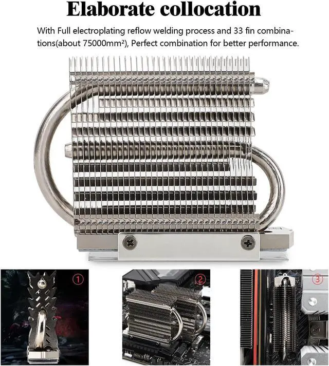 Alt view image 4 of 6 - Thermalright HR-09 2280 PRO SSD heatsink, Double-Sided Heat Sink, with Thermal Silicone Pad for M.2 SSD Hard Disk, PC and Computer, Contains a Heat Pipe, Reflow Soldering Process