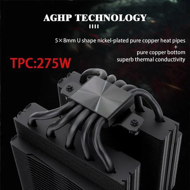 Alt view image 2 of 6 - Thermalright Frost Commander 140 BLACK High-Performance CPU Cooler,Dual-Tower Design, Dual High-Performance PWM Fans,5 Copper Heat Pipes CPU Air cooler,For AMD AM4 AM5/Intel 1700/1151/1155/1200/20XX