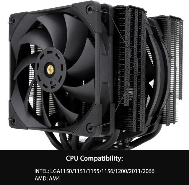 Alt view image 3 of 6 - Thermalright Frost Commander 140 BLACK High-Performance CPU Cooler,Dual-Tower Design, Dual High-Performance PWM Fans,5 Copper Heat Pipes CPU Air cooler,For AMD AM4 AM5/Intel 1700/1151/1155/1200/20XX