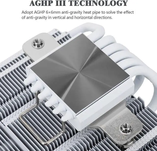Alt view image 2 of 6 - Thermalright AXP120 X67 WHITE ARGB Low Profile CPU Cooler with Quite 120mm Thin PWM Fan, 6 Heat Pipes, 67mm Height, for AMD AM4 AM5/Intel LGA 1700/1150/1151/1155/1200/20XX,Downward Tower Cooler