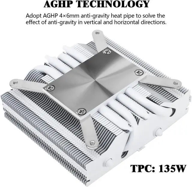 Alt view image 2 of 7 - Thermalright AXP90 X47 White Low Profile CPU Cooler with Quite 92mm Thin PWM Fan, AGHP Technology, 47mm Height, for AMD AM4 AM5/Intel LGA 1700/1150/1151/1155/1200,Downward Tower Cooler