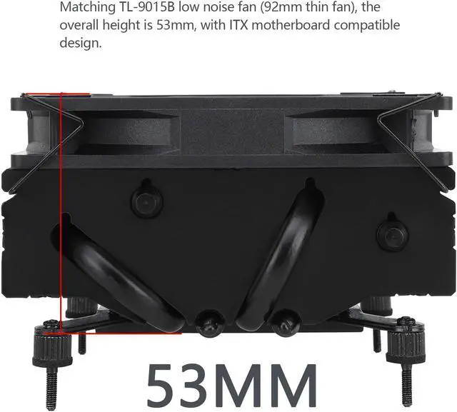 Alt view image 3 of 7 - Thermalright AXP90 X53 Black Low Profile CPU Cooler with Quite 92mm Slin PWM Fan, AGHP Technology, 53mm Height, for AMD AM4 AM5/Intel LGA 1700/1150/1151/1155/1200,Downward Tower Cooler