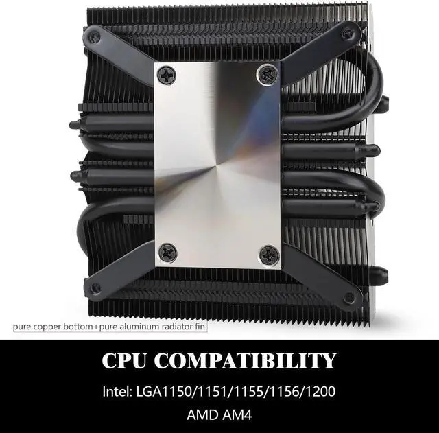 Alt view image 5 of 7 - Thermalright AXP90 X53 Black Low Profile CPU Cooler with Quite 92mm Slin PWM Fan, AGHP Technology, 53mm Height, for AMD AM4 AM5/Intel LGA 1700/1150/1151/1155/1200,Downward Tower Cooler