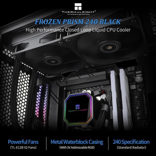 Thermalright Frozen Prism360 White ARGB CPU Liquid Cooler,Efficient PWM  Controlled Pump 3300RPM,3×TL-E12 series PWM Fan,Water Cooling Computer  Parts,For AMD AM4/AM5,Intel 1150/1151/1200/1366/1700/2011 